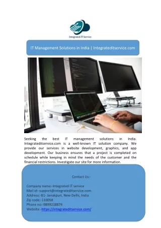 IT Management Solutions in India | Integrateditservice.com