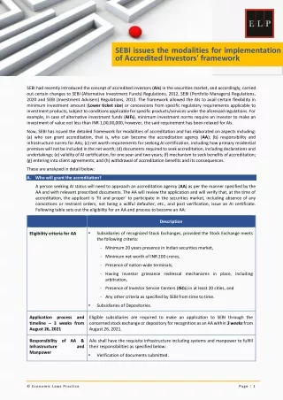 elp corporate update