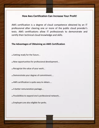 How Aws Certification Can Increase Your Profit!