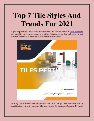 Top 7 Tile Styles And Trends For 2021