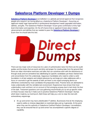 salesforce platform developer 1 dumps