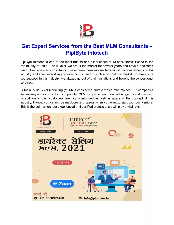 get expert services from the best mlm consultants