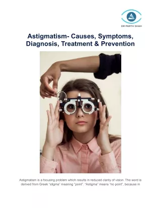 Astigmatism- Causes, Symptoms, Diagnosis, Treatment & Prevention
