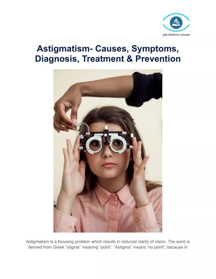astigmatism causes symptoms diagnosis treatment