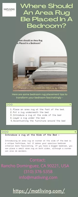 Where Should An Area Rug Be Placed In A Bedroom?