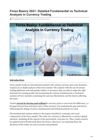 trendingbrokers.com-Forex Basics 2021 Detailed Fundamental vs Technical Analysis in Currency Trading