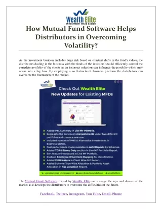 how mutual fund software helps distributors