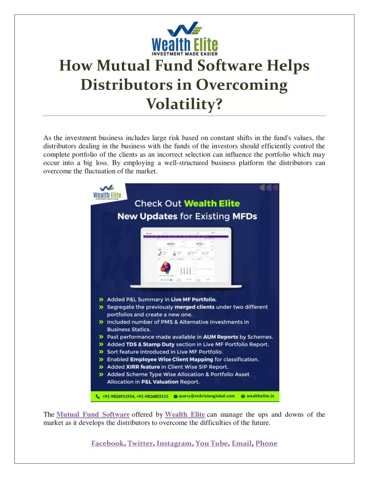 how mutual fund software helps distributors