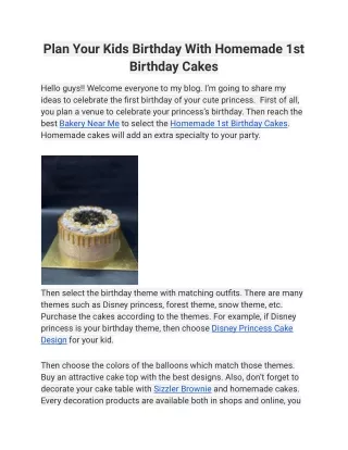 Plan Your Kids Birthday With Homemade 1st Birthday Cakes