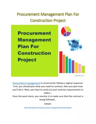Procurement Management Plan For Construction Project