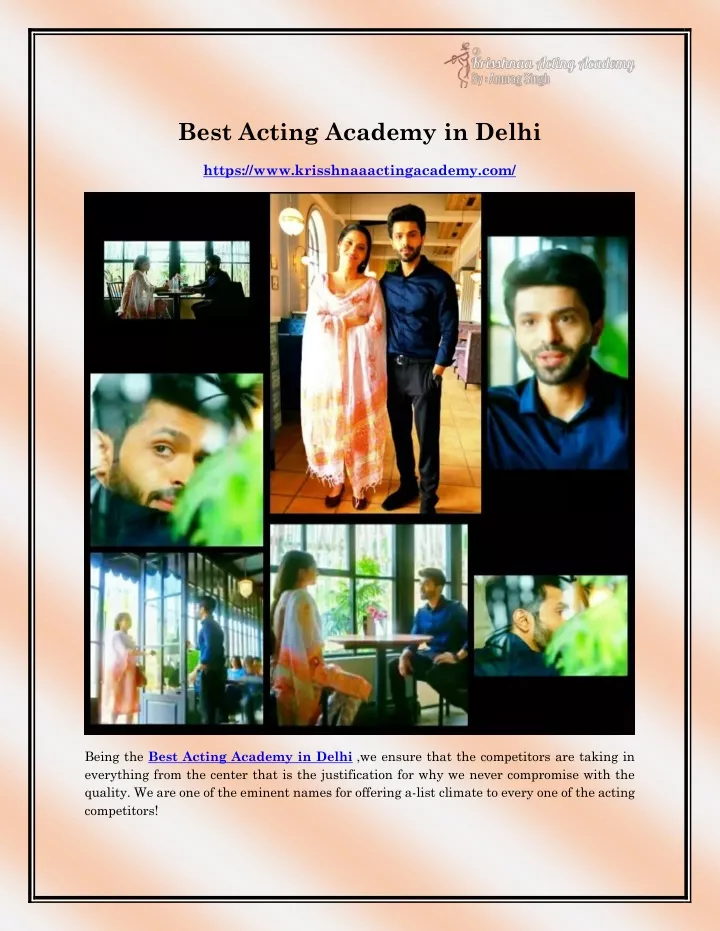 best acting academy in delhi