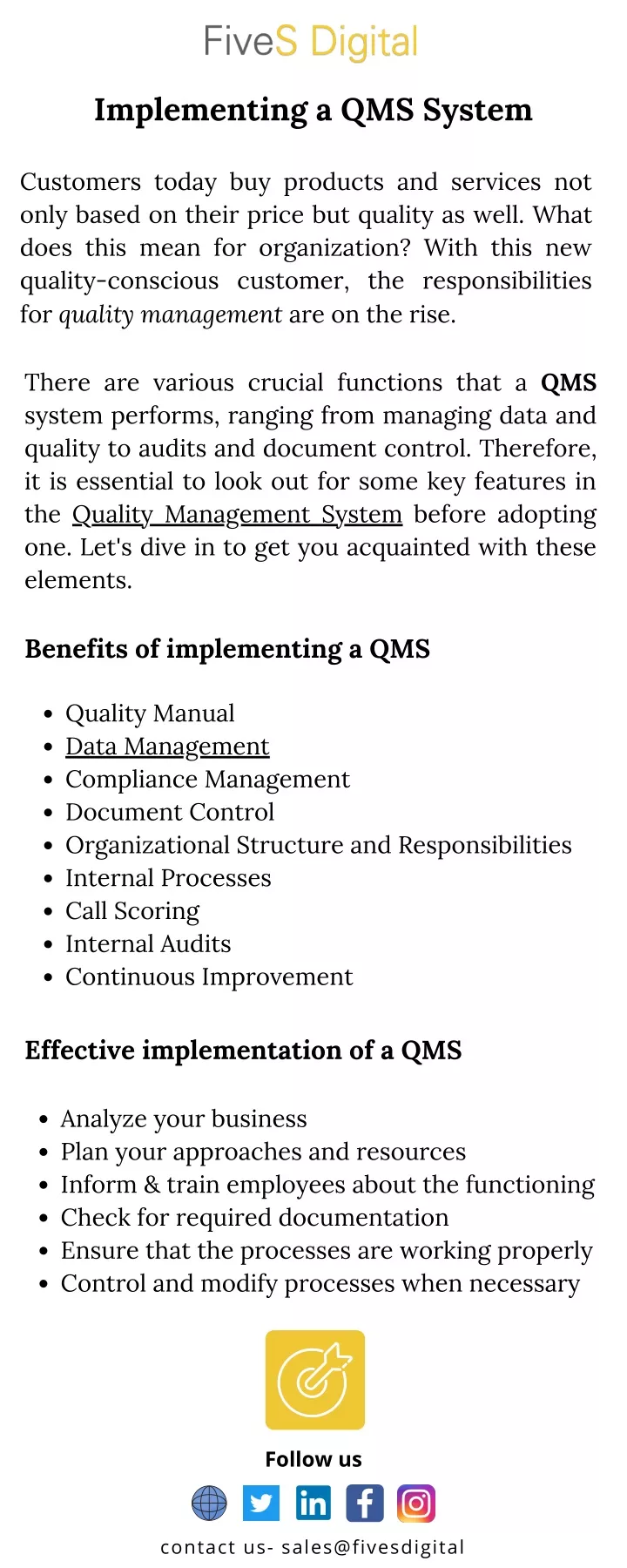 implementing a qms system