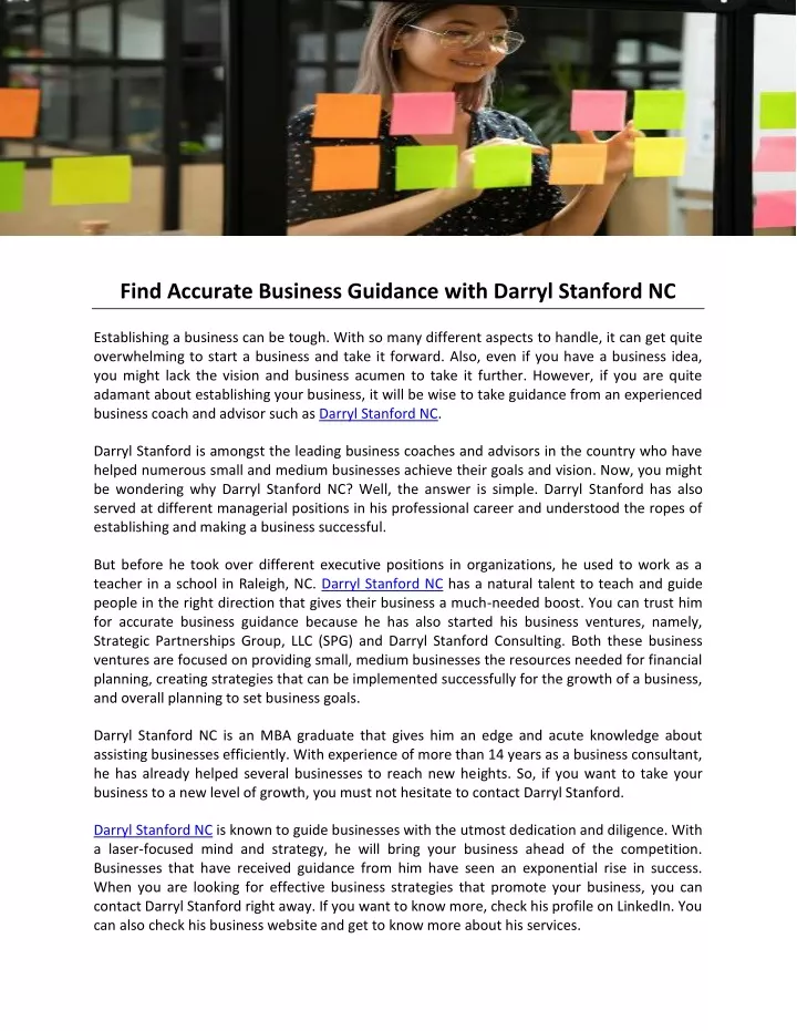 find accurate business guidance with darryl