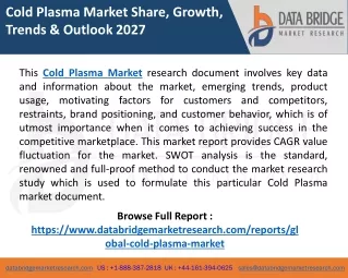 cold plasma market share growth trends outlook