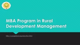 mba program in rural development management