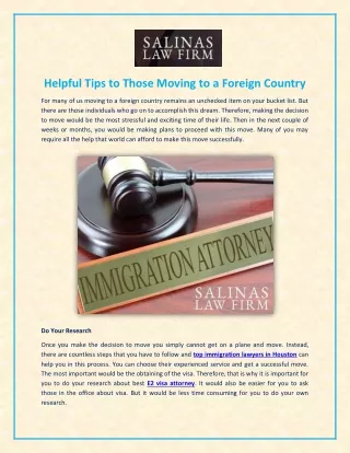 Helpful Tips to choosing an E2 visa attorney