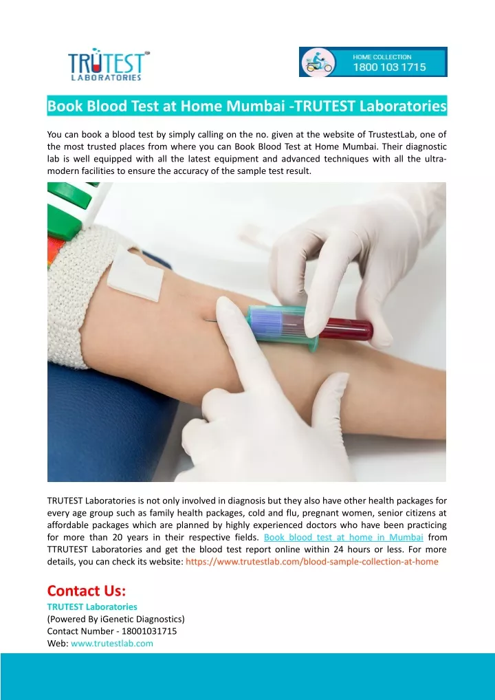 book blood test at home mumbai trutest