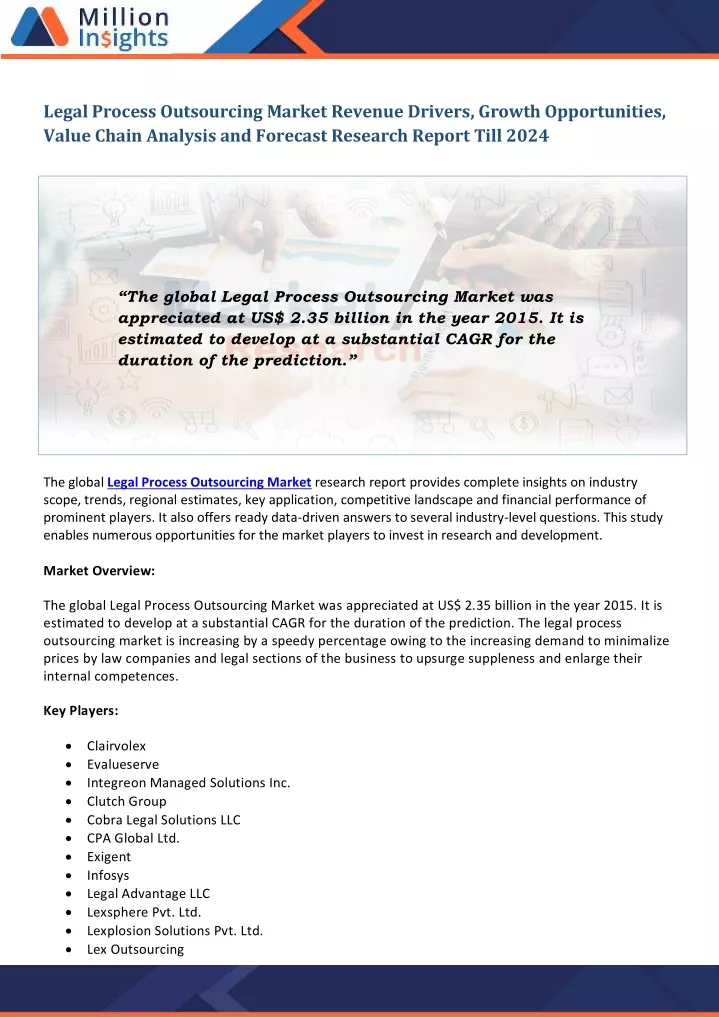 legal process outsourcing market revenue drivers