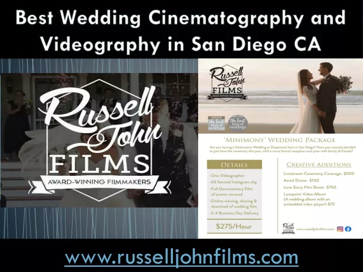 best wedding cinematography and videography in san diego ca