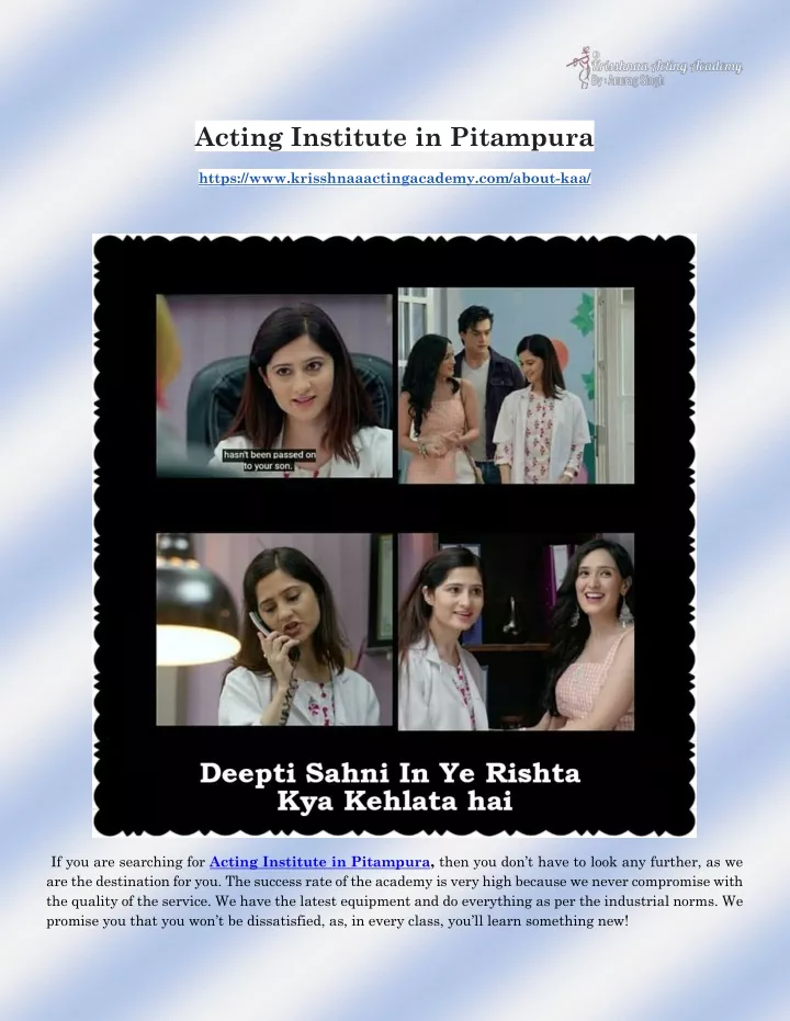 acting institute in pitampura