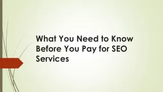 what you need to know before you pay for seo services