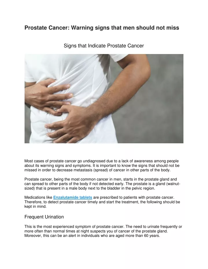 prostate cancer warning signs that men should