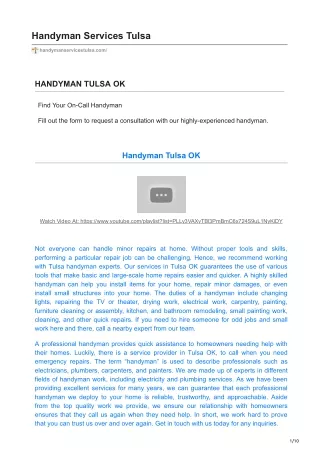 HANDYMAN TULSA OK pdf