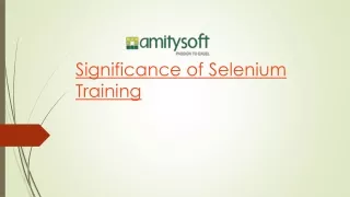 Significance of Selenium Training