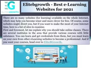 Elitebgrowth - Best e-Learning Websites for 2021