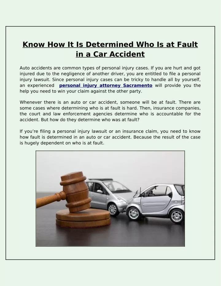 know how it is determined who is at fault