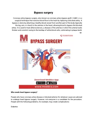 bypass surgery coronary artery bypass surgery