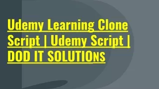 Best Readymade Udemy Clone Script - DOD IT Solutions