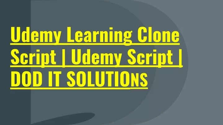 udemy learning clone script udemy script