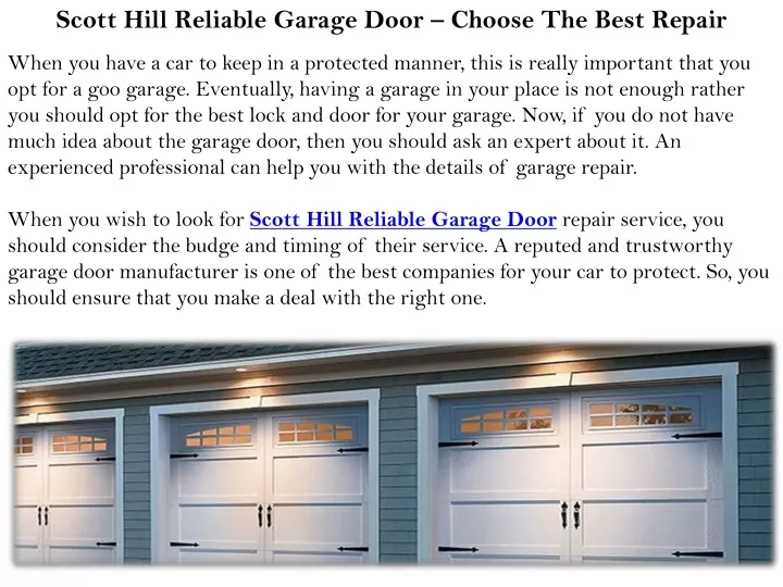 scott hill reliable garage door choose the best