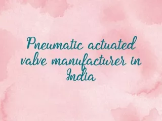 Pneumatic Actuated Valve Manufacturer in India