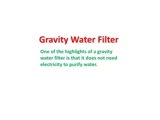 gravity water filter