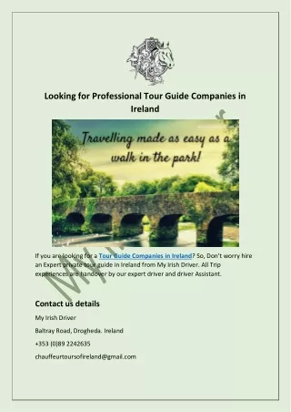 Tour Guide Companies Ireland