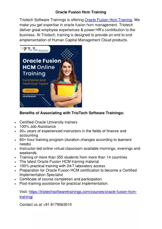 Oracle Fusion HCM Training | Oracle Fusion Cloud HCM Training