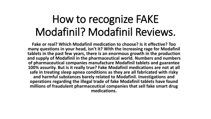 how to recognize fake modafinil modafinil reviews