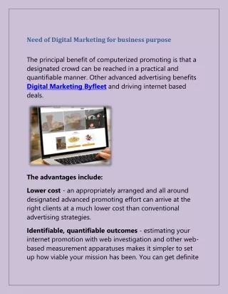 need of digital marketing for business purpose