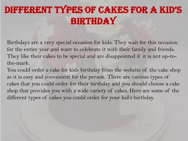 different types of cakes for a kid s birthday