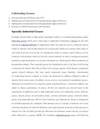 Lubricating Greases