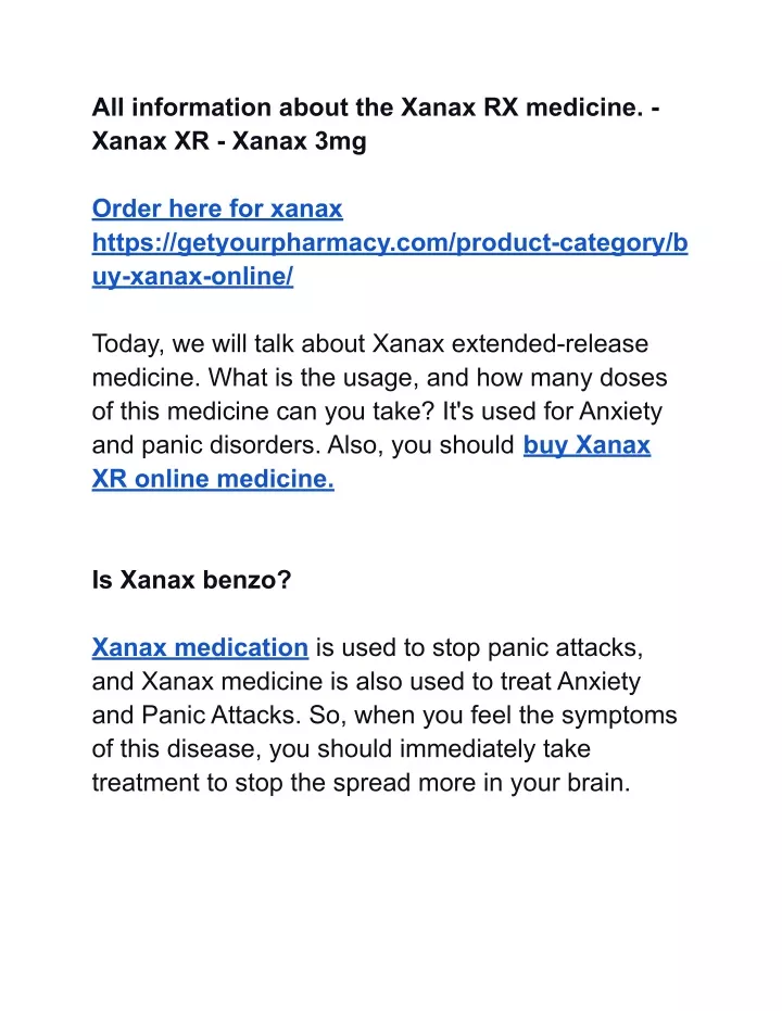 all information about the xanax rx medicine xanax