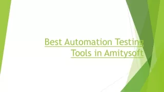 Best Automation Testing Tools in Amitysoft