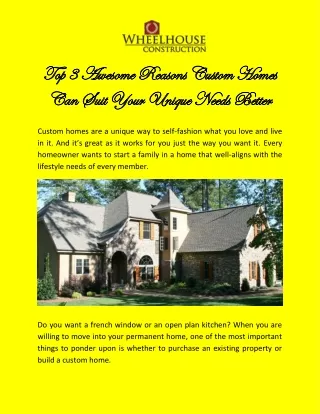 How To Find The Best Custom Home Building & Renovations Company In Greenville?