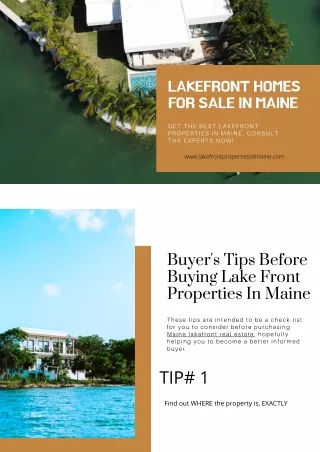 Buyer's Tips Before Buying Lake Front Properties In Maine