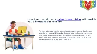 how learning through online home tuition will