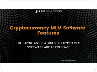 Cryptocurrency MLM Software Features
