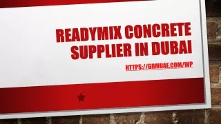 READYMIX CONCRETE SUPPLIER IN DUBAI