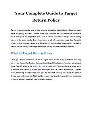 your complete guide to target